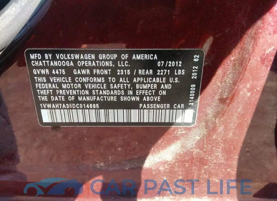 1VWAH7A35DC014685# 9