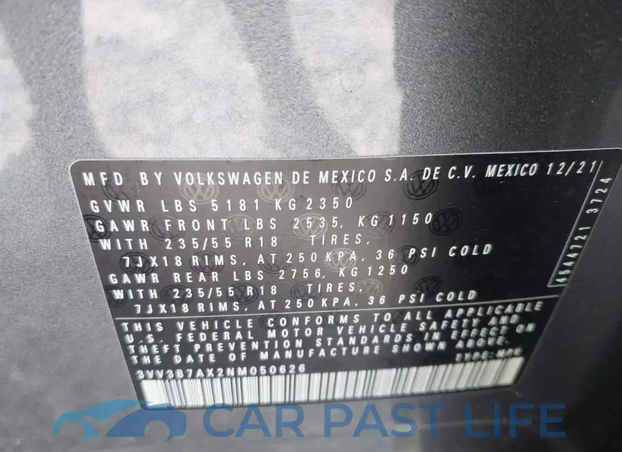 3VV3B7AX2NM050626# 9