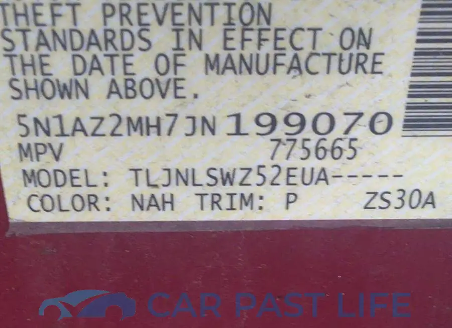 5N1AZ2MH7JN199070# 9