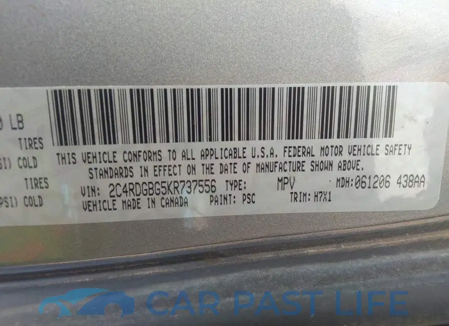 2C4RDGBG5KR737556# 9