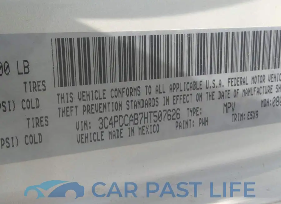 3C4PDCAB7HT507626# 9