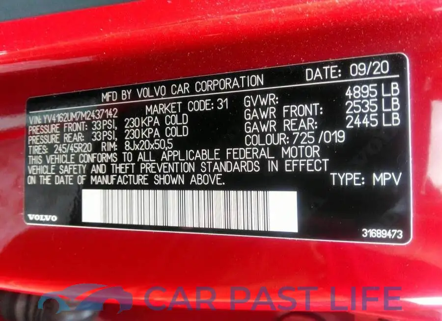 YV4162UM7M2437142# 9