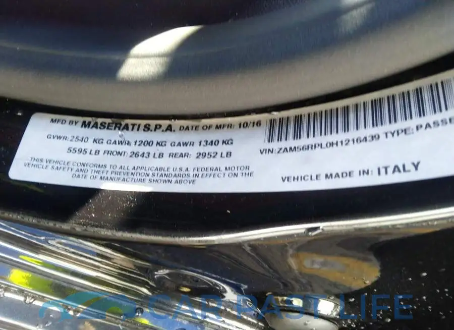 ZAM56RPL0H1216439# 9