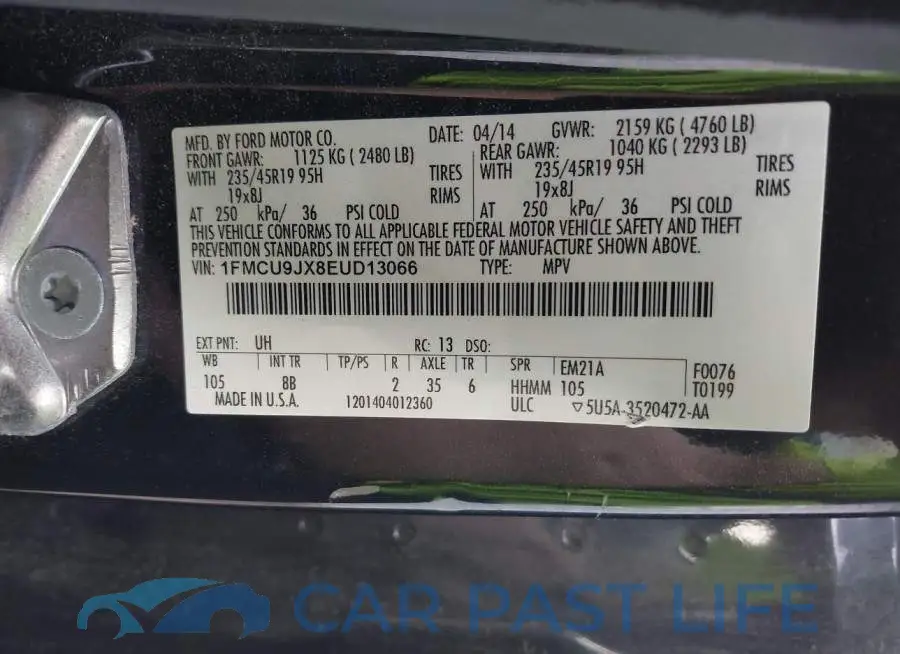 1FMCU9JX8EUD13066# 9