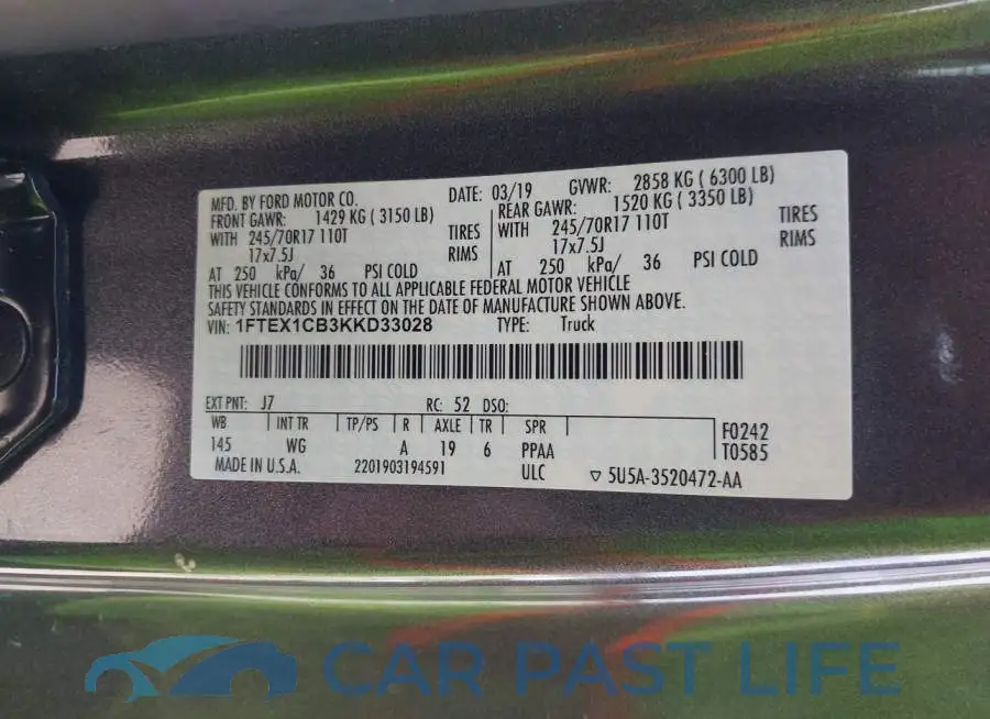 1FTEX1CB3KKD33028# 9