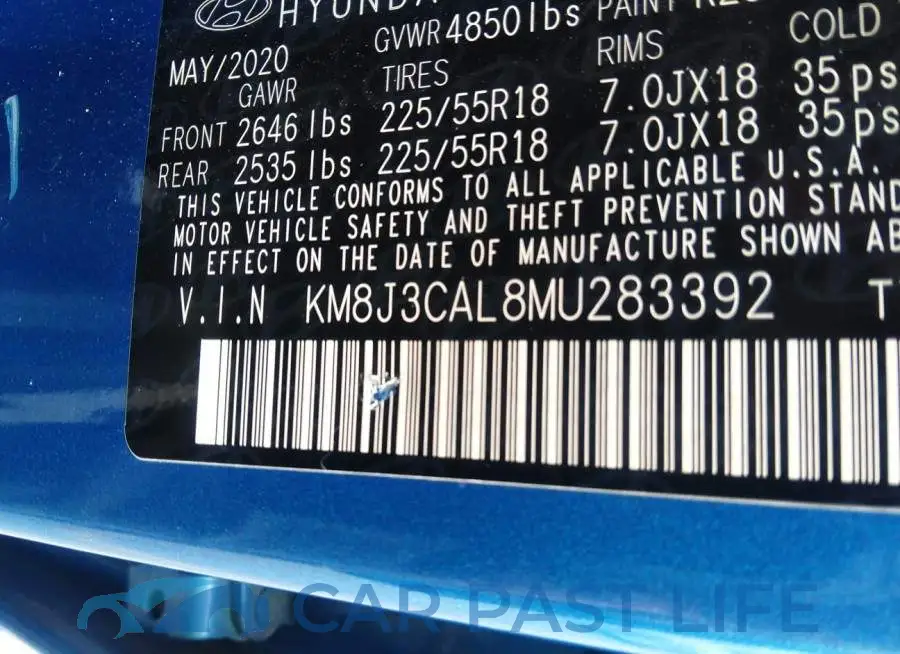 KM8J3CAL8MU283392# 9