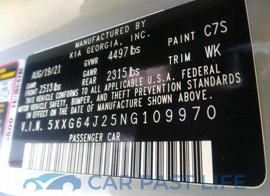 5XXG64J25NG109970# 9