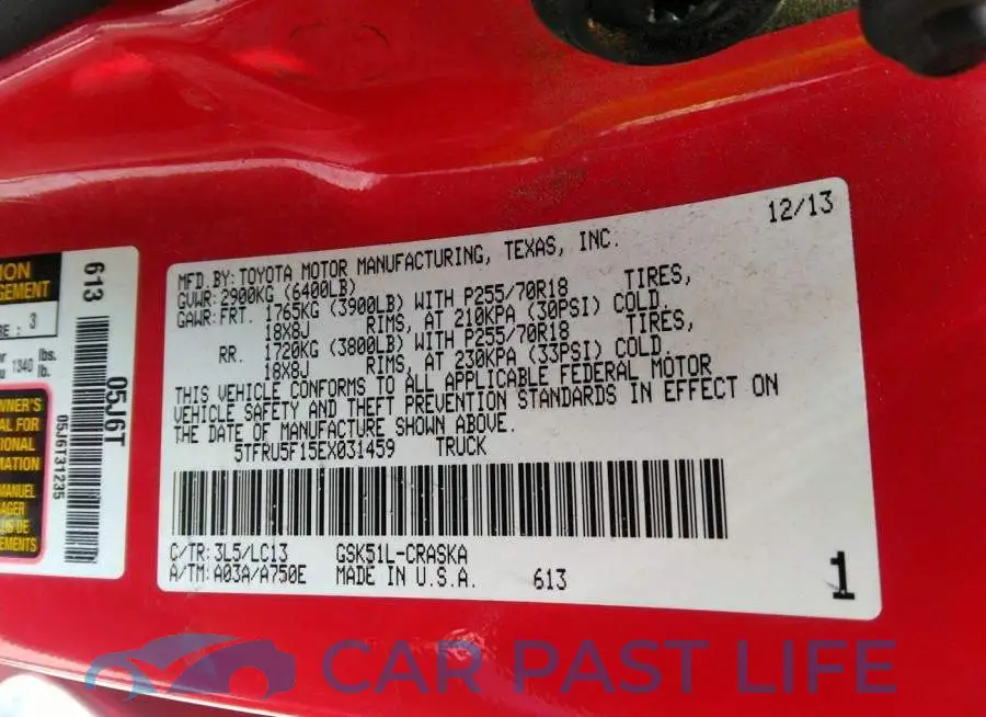 5TFRU5F15EX031459# 9