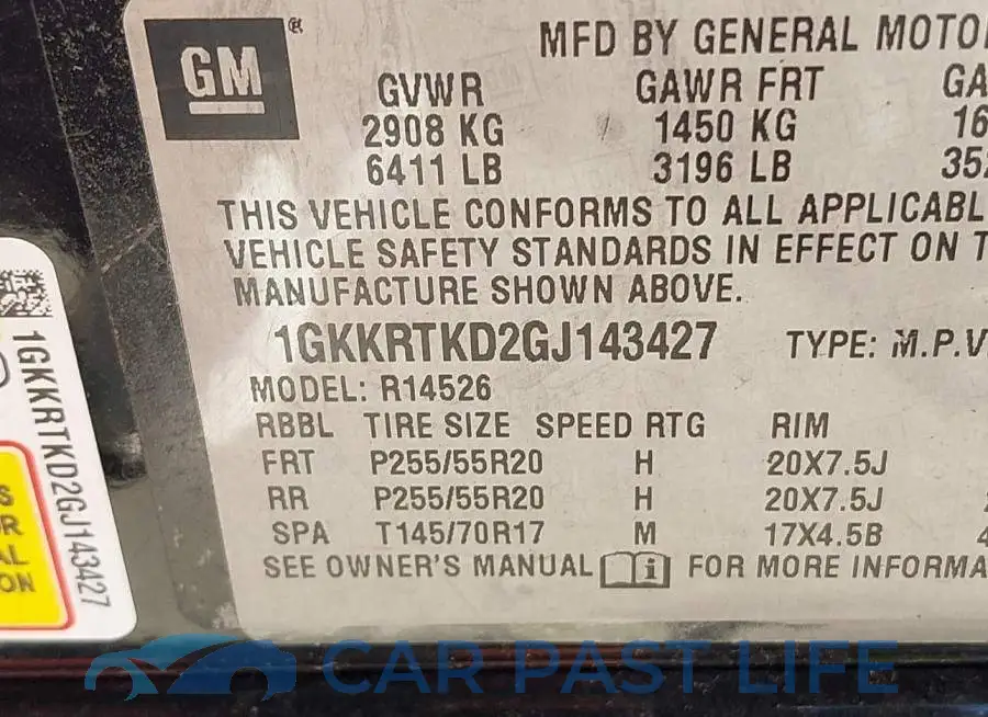 1GKKRTKD2GJ143427# 9