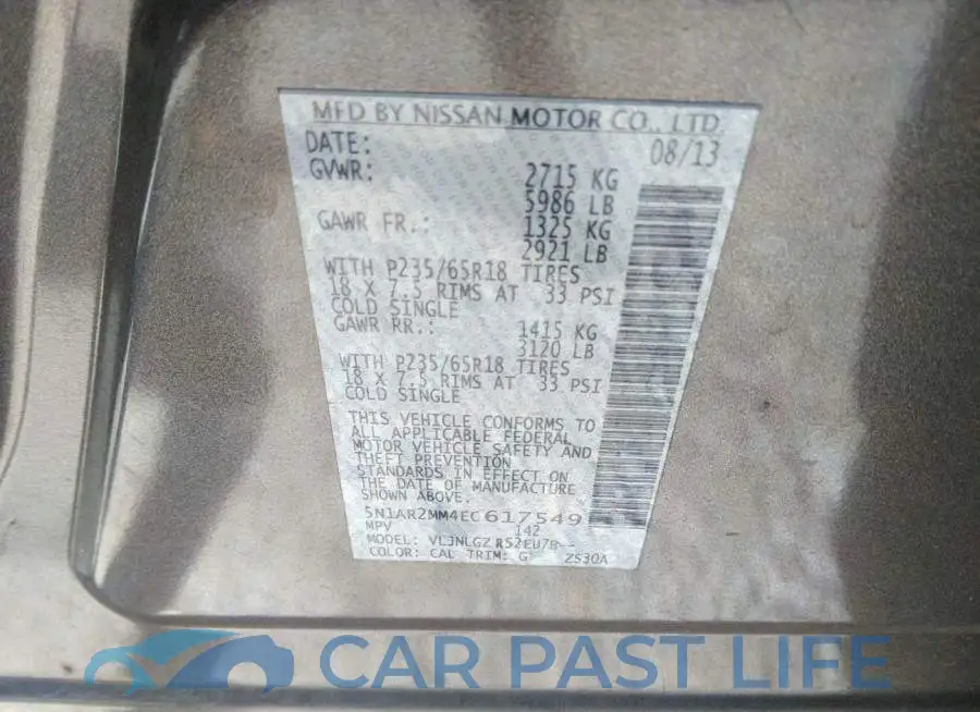 5N1AR2MM4EC617549# 9