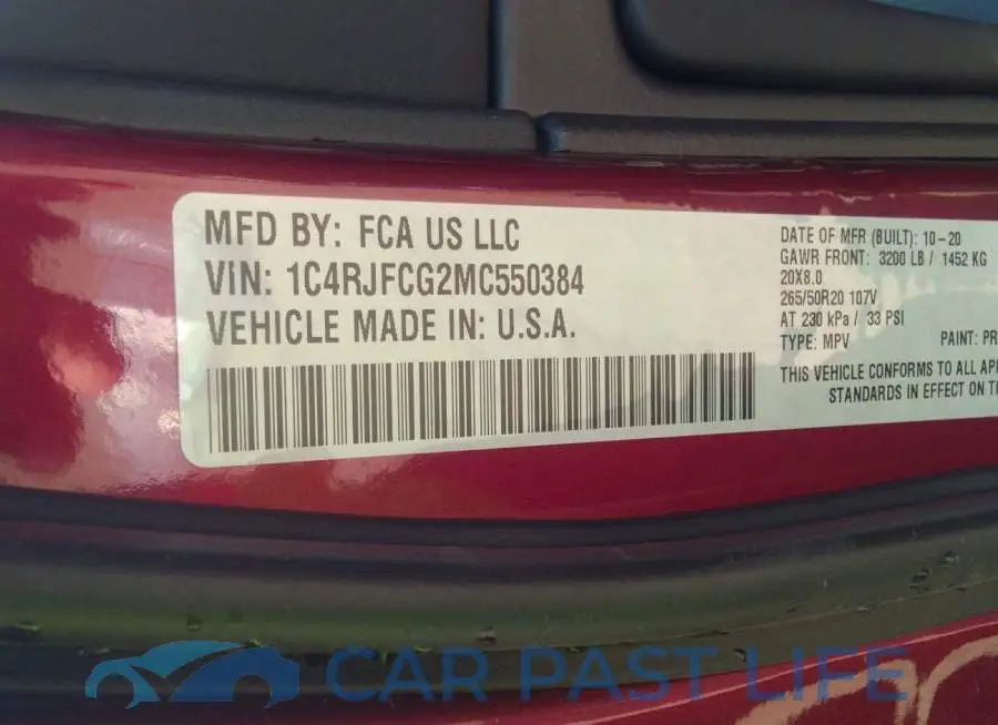 1C4RJFCG2MC550384# 9