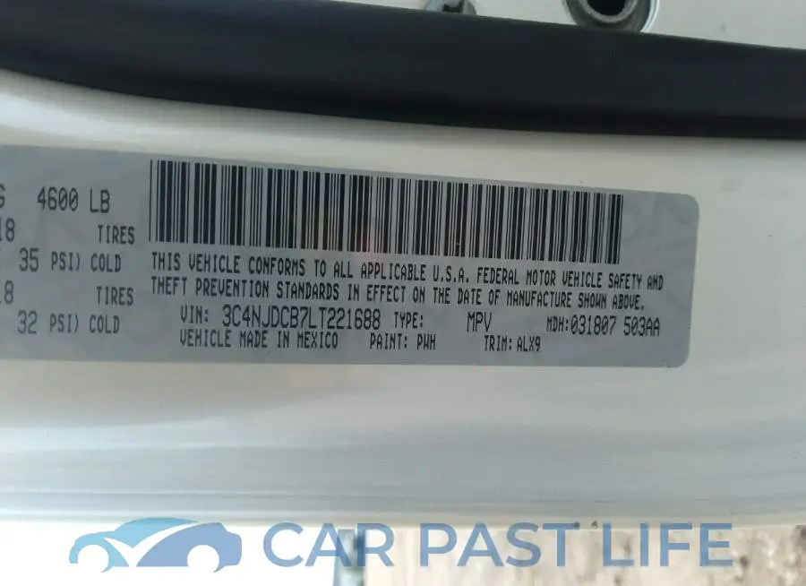 3C4NJDCB7LT221688# 9