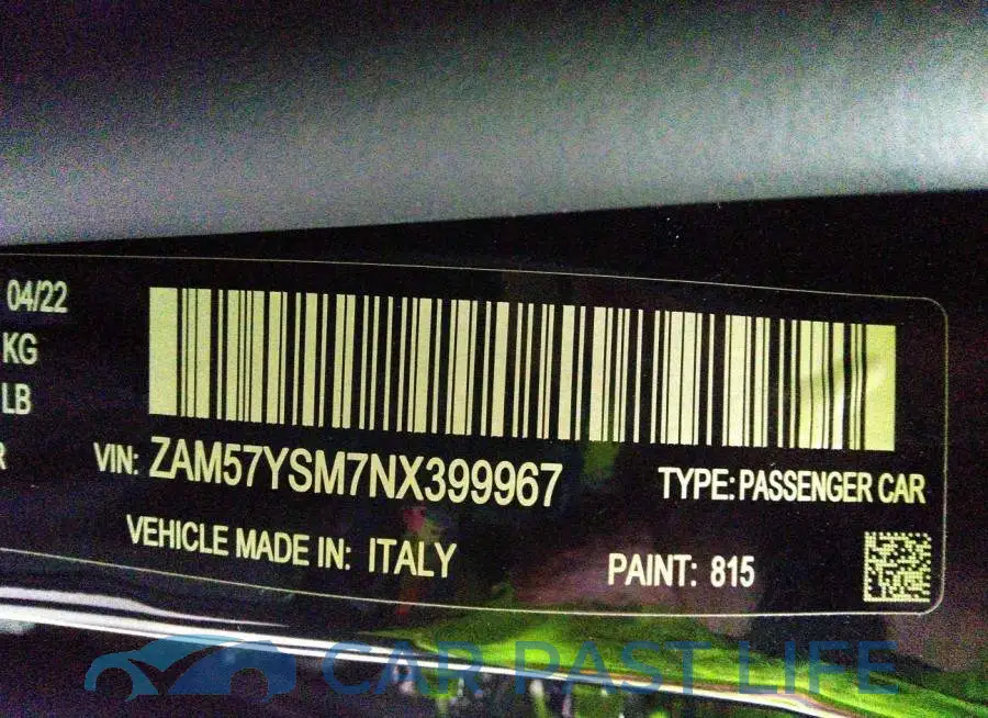 ZAM57YSM7NX399967# 9