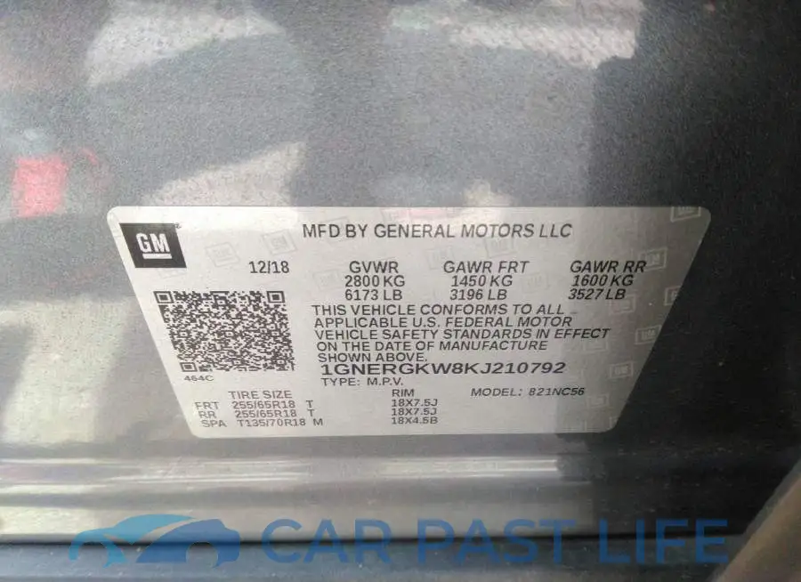 1GNERGKW8KJ210792# 9