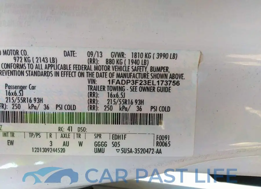 1FADP3F23EL173756# 9