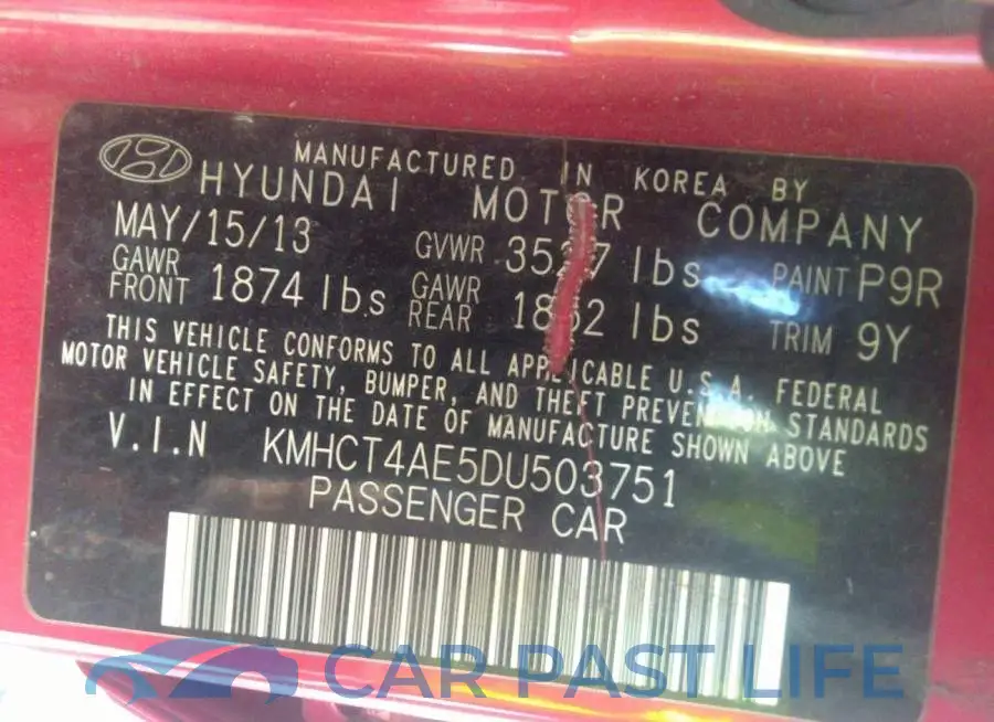 KMHCT4AE5DU503751# 9