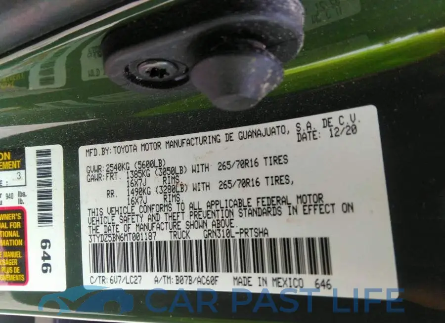 3TYDZ5BN6MT001187# 9