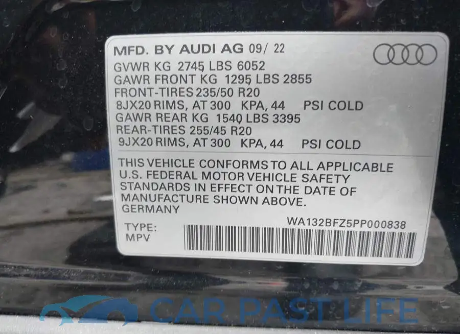 WA132BFZ5PP000838# 9