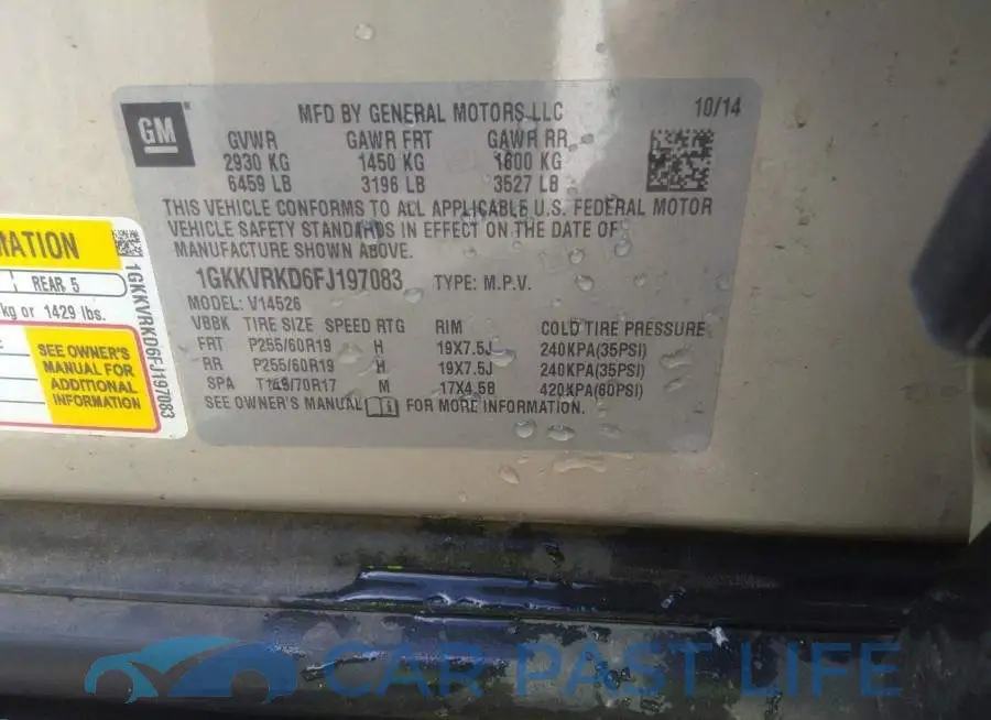 1GKKVRKD6FJ197083# 9