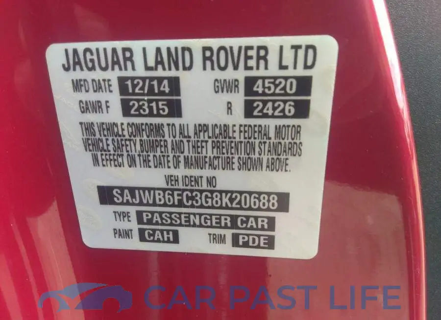 SAJWB6FC3G8K20688# 9