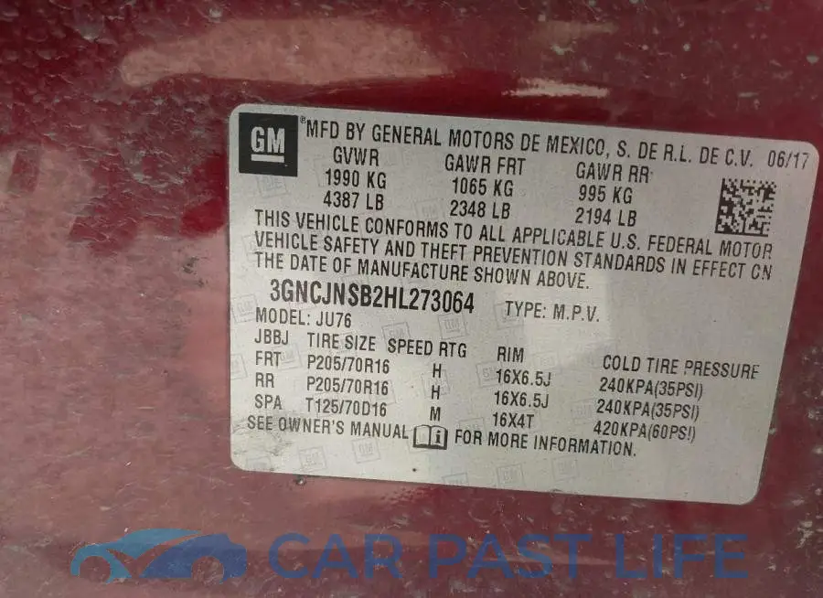 3GNCJNSB2HL273064# 9