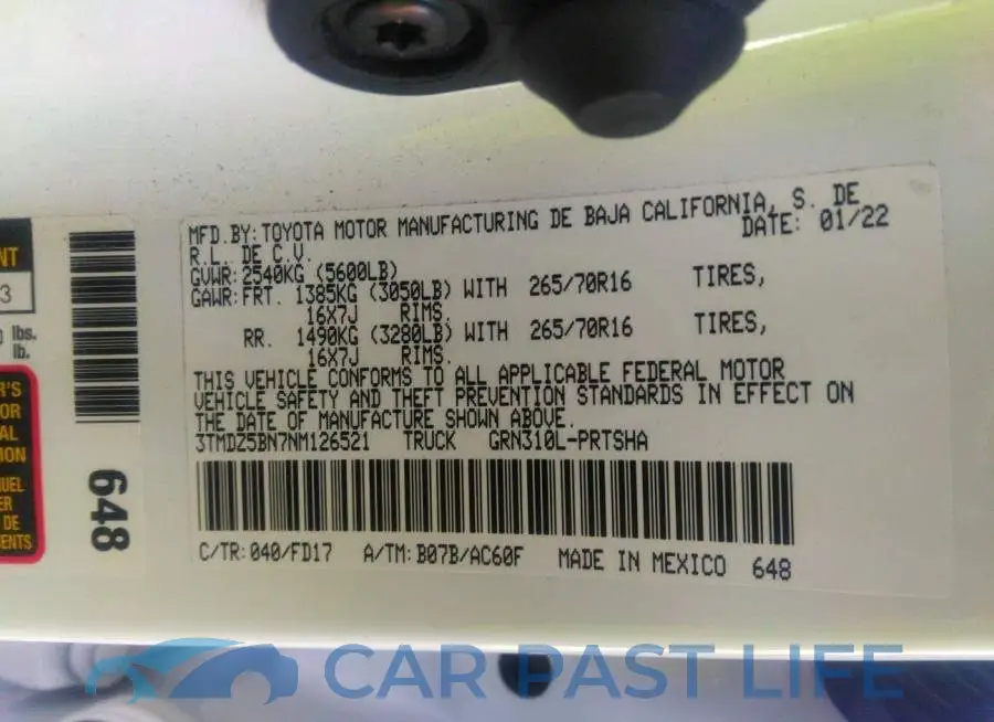 3TMDZ5BN7NM126521# 9