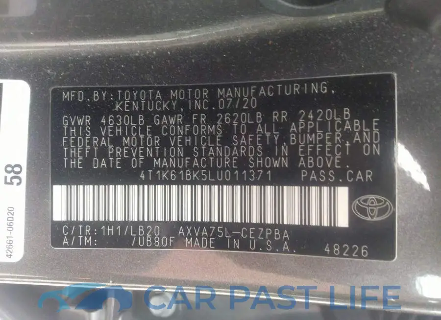 4T1K61BK5LU011371# 9