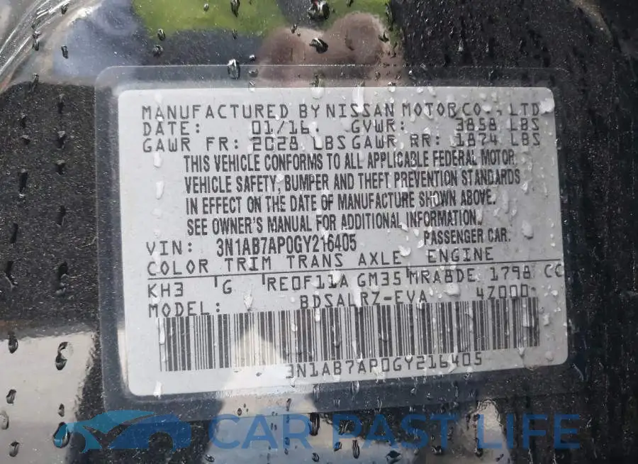 3N1AB7AP0GY216405# 9