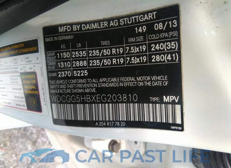 WDCGG5HBXEG203810# 9
