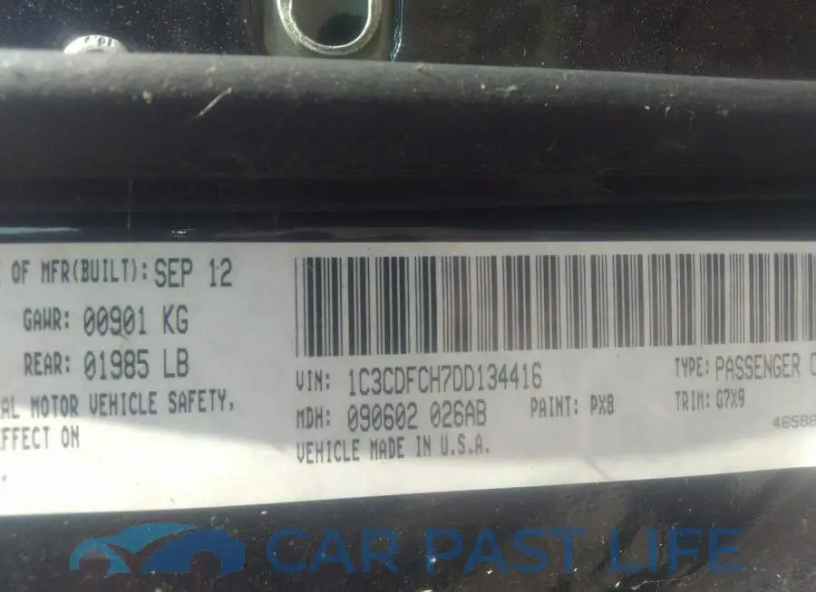 1C3CDFCH7DD134416# 9