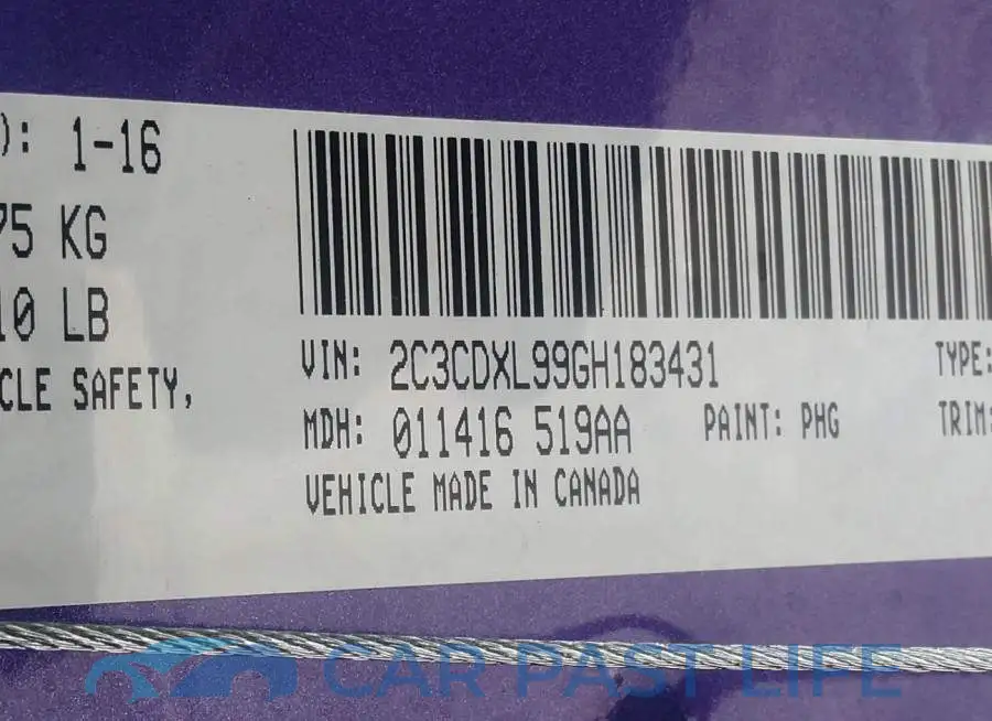2C3CDXL99GH183431# 9