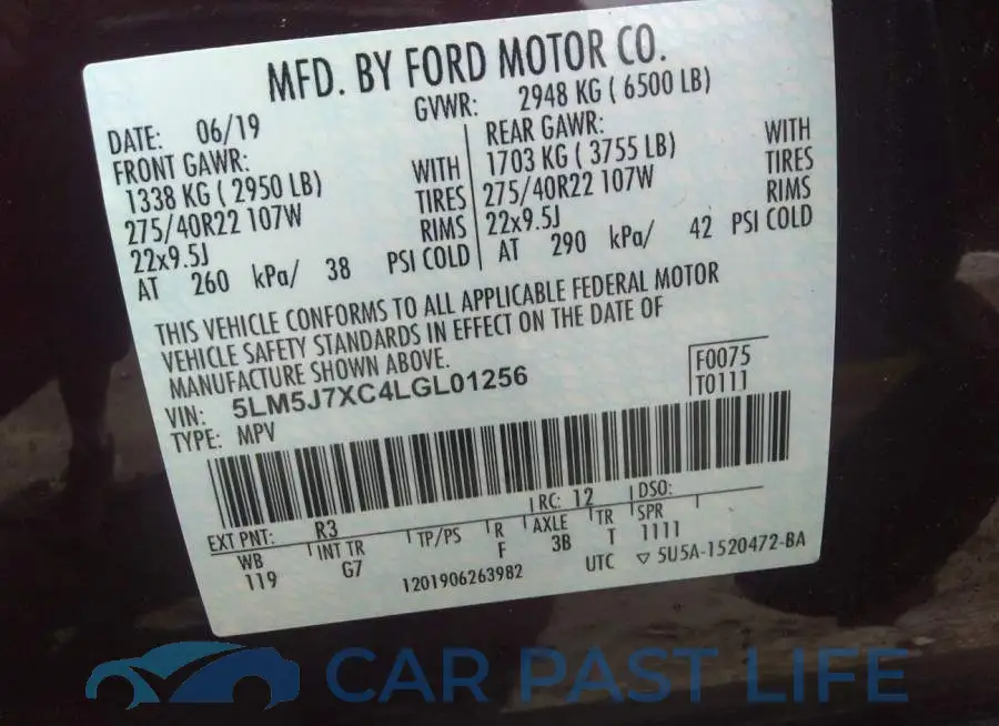 5LM5J7XC4LGL01256# 9