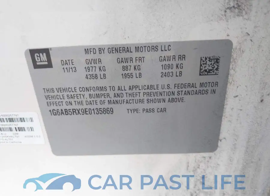 1G6AB5RX9E0135869# 9