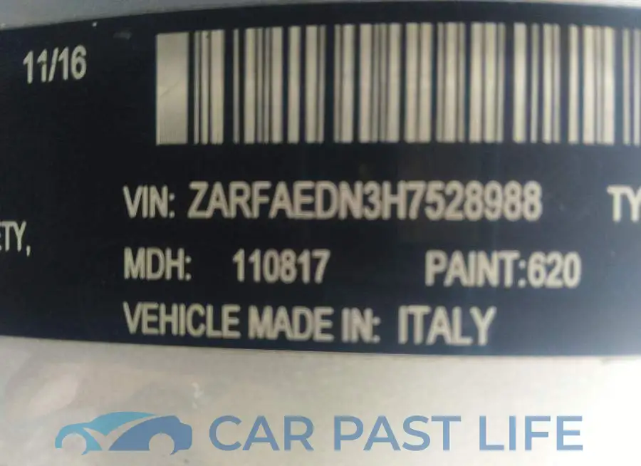 ZARFAEDN3H7528988# 9