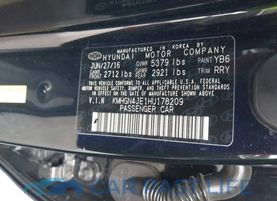 KMHGN4JE1HU178209# 9