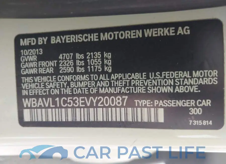WBAVL1C53EVY20087# 9