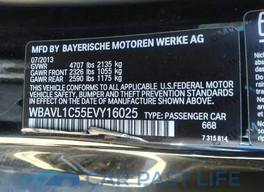 WBAVL1C55EVY16025# 9
