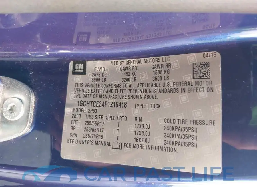 1GCHTCE34F1216418# 9
