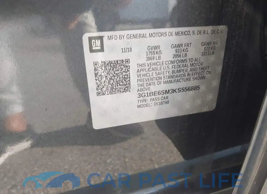 3G1BE6SM3KS556885# 9