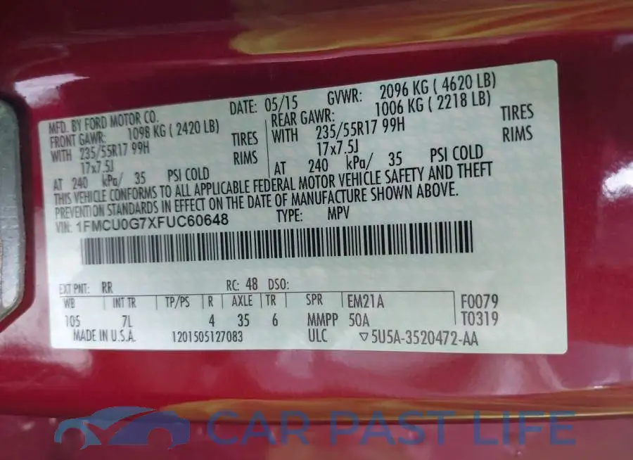 1FMCU0G7XFUC60648# 9
