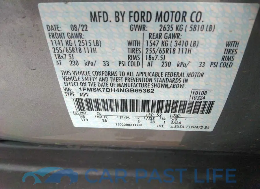 1FMSK7DH4NGB65362# 9