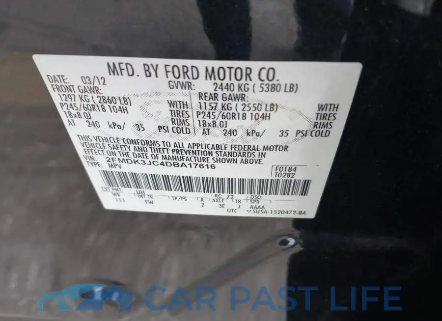 2FMDK3JC4DBA17616# 9