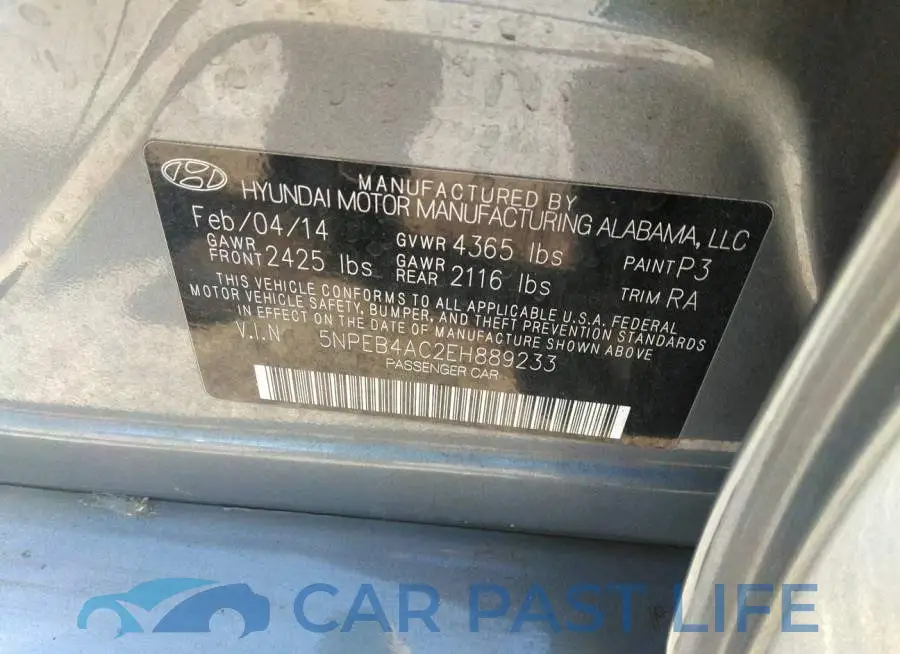 5NPEB4AC2EH889233# 9
