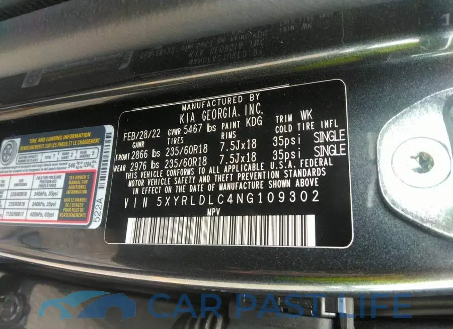 5XYRLDLC4NG109302# 9