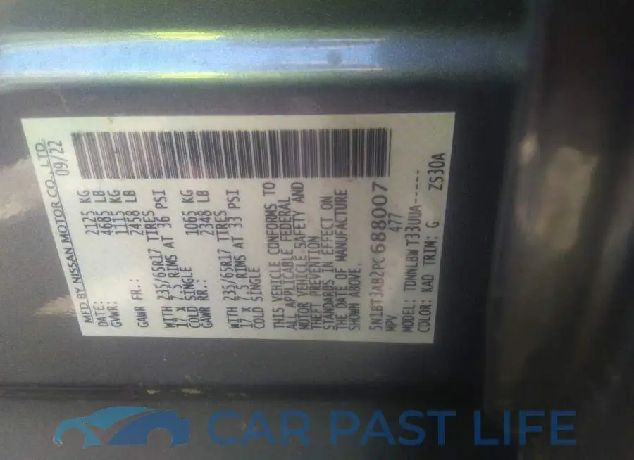 5N1BT3AB2PC688007# 9