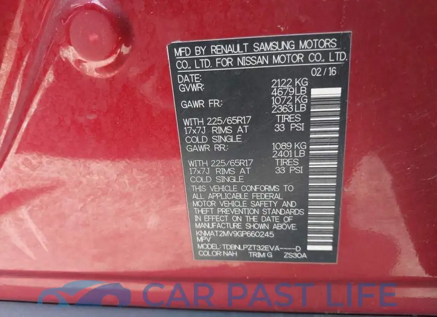 KNMAT2MV9GP660245# 9