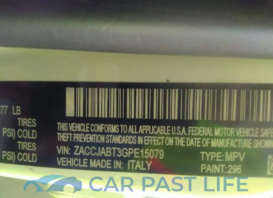 ZACCJABT3GPE15079# 9
