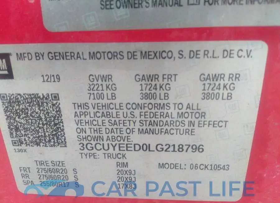 3GCUYEED0LG218796# 9