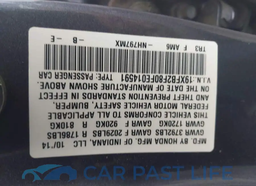 19XFB2F80FE014591# 9