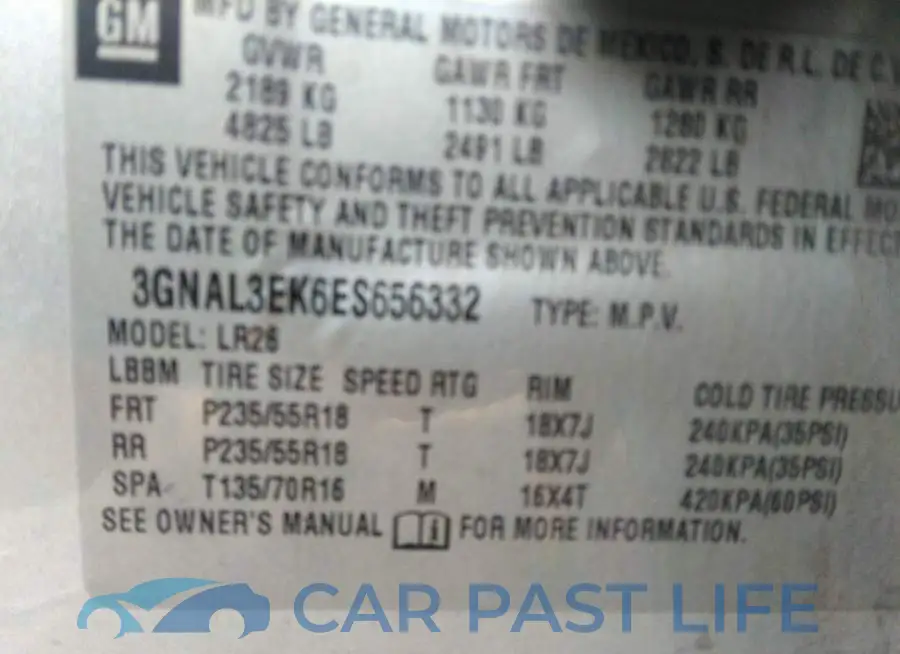 3GNAL3EK6ES656332# 9